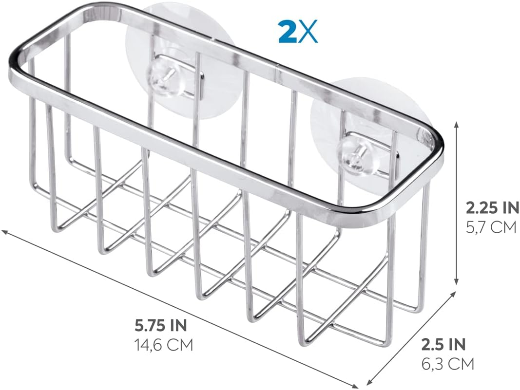 Stainless Steel Wall-Mounted Soap Basket ā 2 Pack Suction Cup Soap Holder for Bathroom & Kitchen