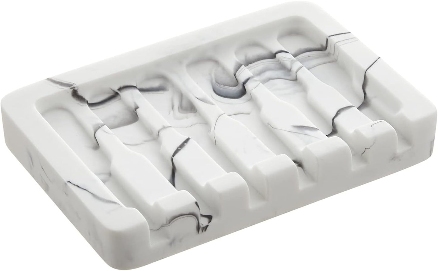 Marble Pattern Silicone Soap Dish ā Non-Slip Drainage Soap Holder for Bathroom & Kitchen