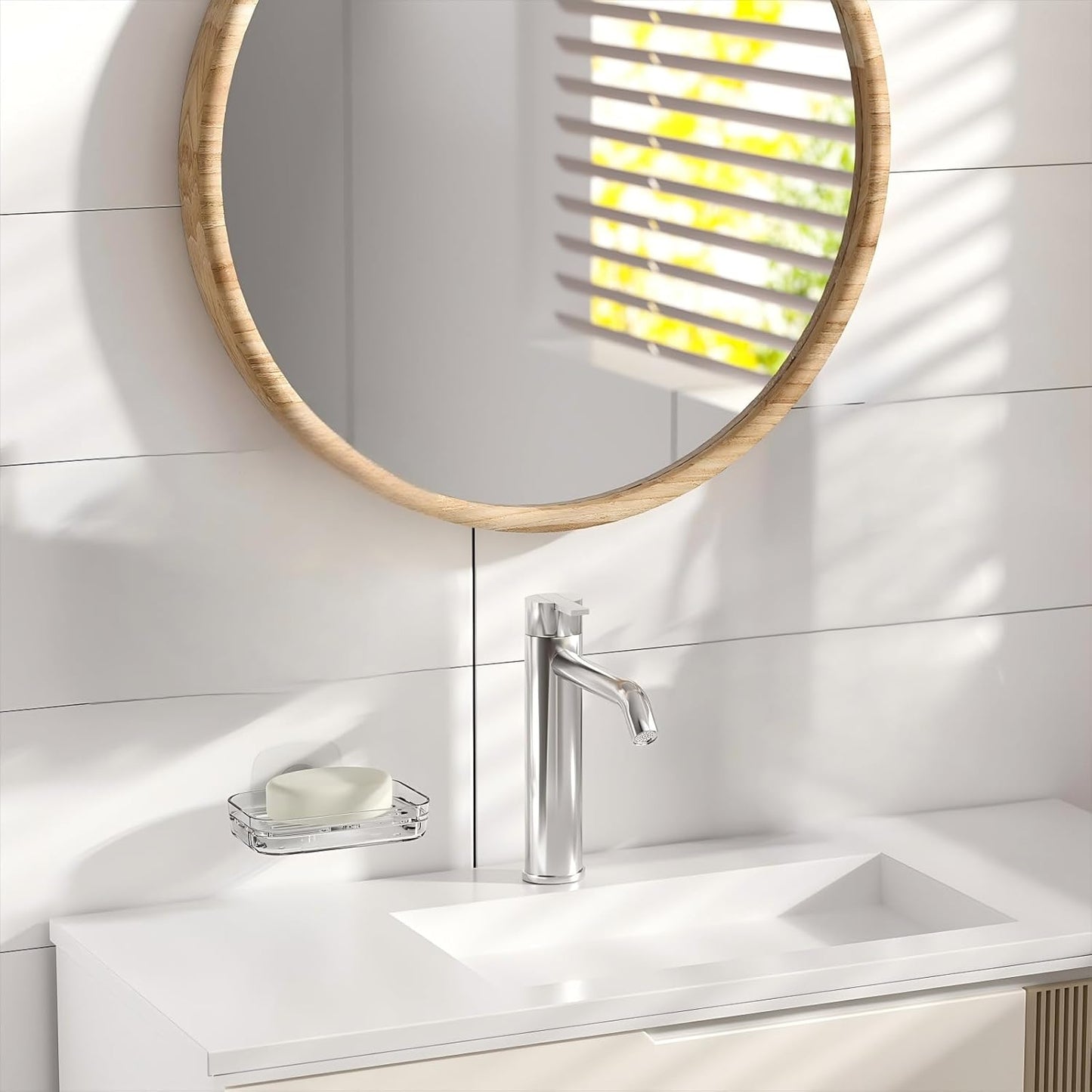 Transparent No-Drill Wall Mounted Soap Dish β Strong Suction Soap Holder with Drainage