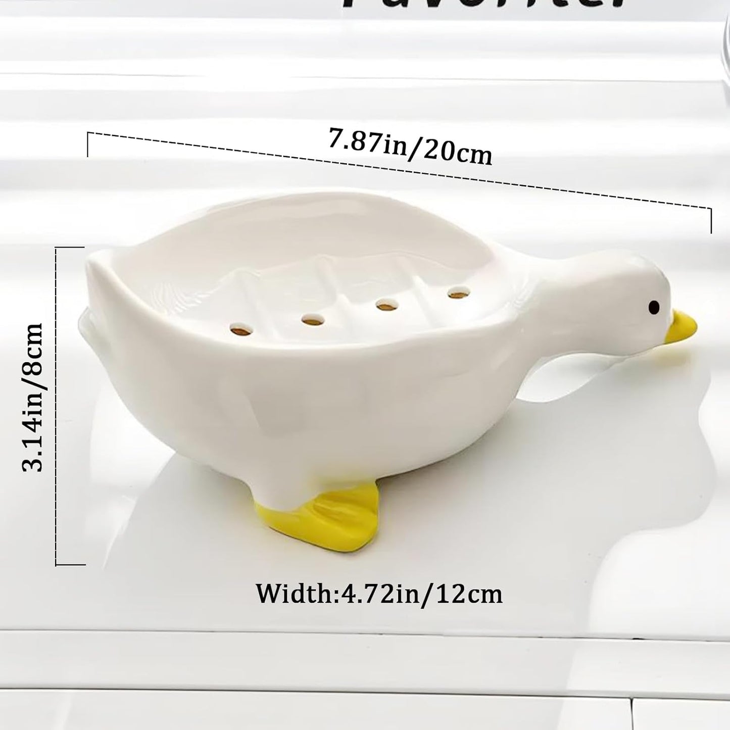 Creative Duck Shaped Ceramic Soap Dish ā Cute Animal Soap Holder for Bathroom & Kitchen