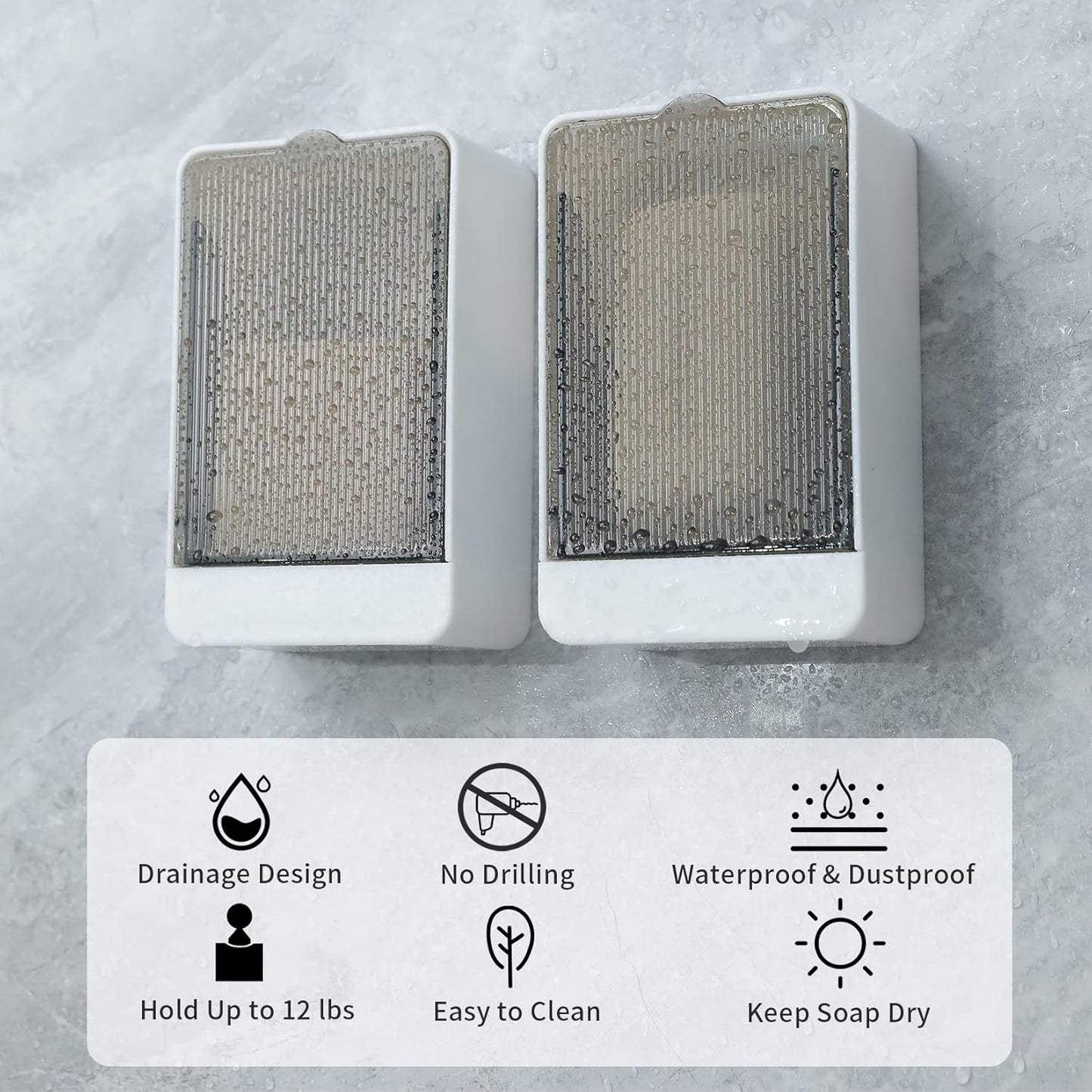 Rectangular Portable Soap Case ā Waterproof Drainage Soap Box with Lid (2 Pack)