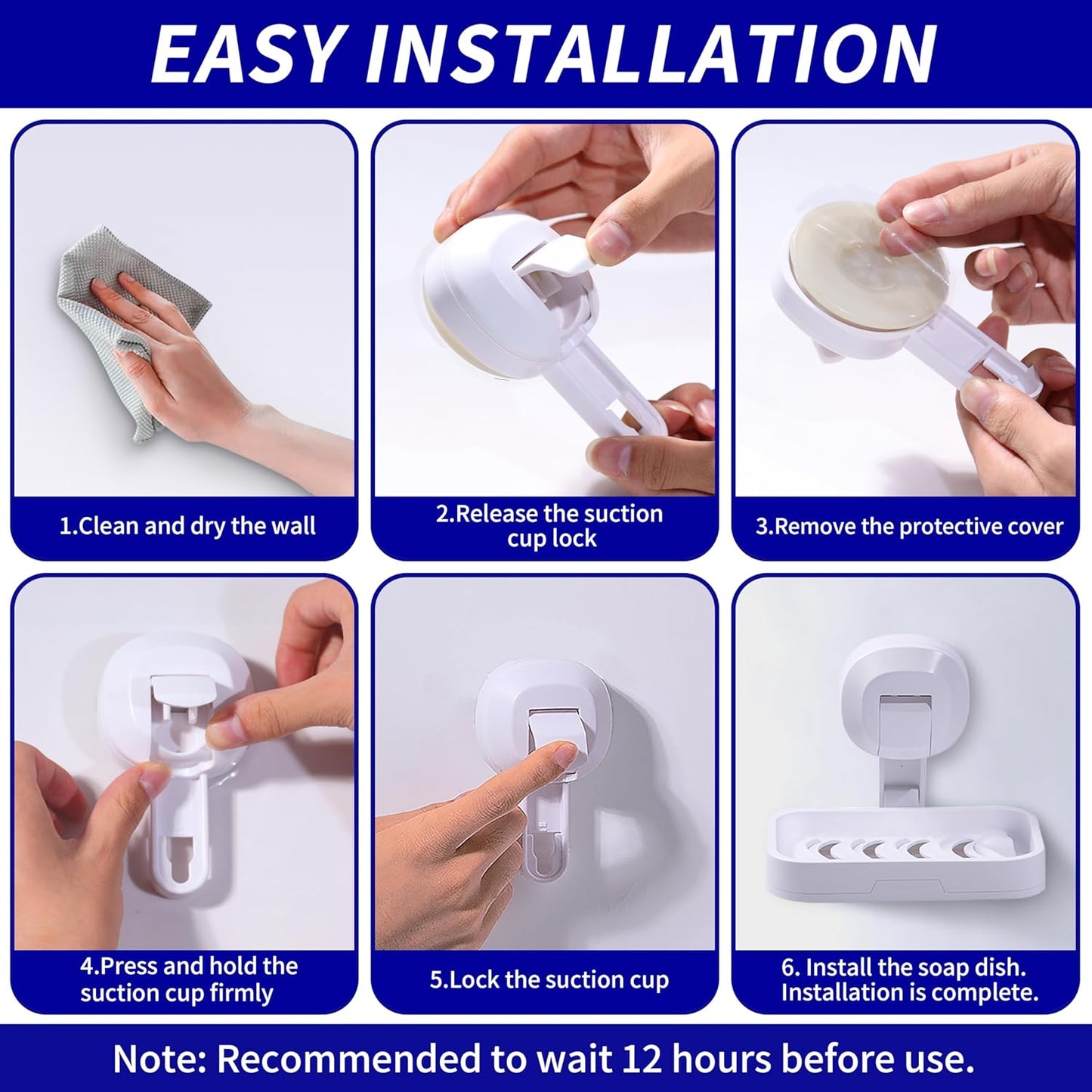 No-Drill Wall Mounted Soap Dish β Strong Suction Soap Holder, Up to 11 lbs