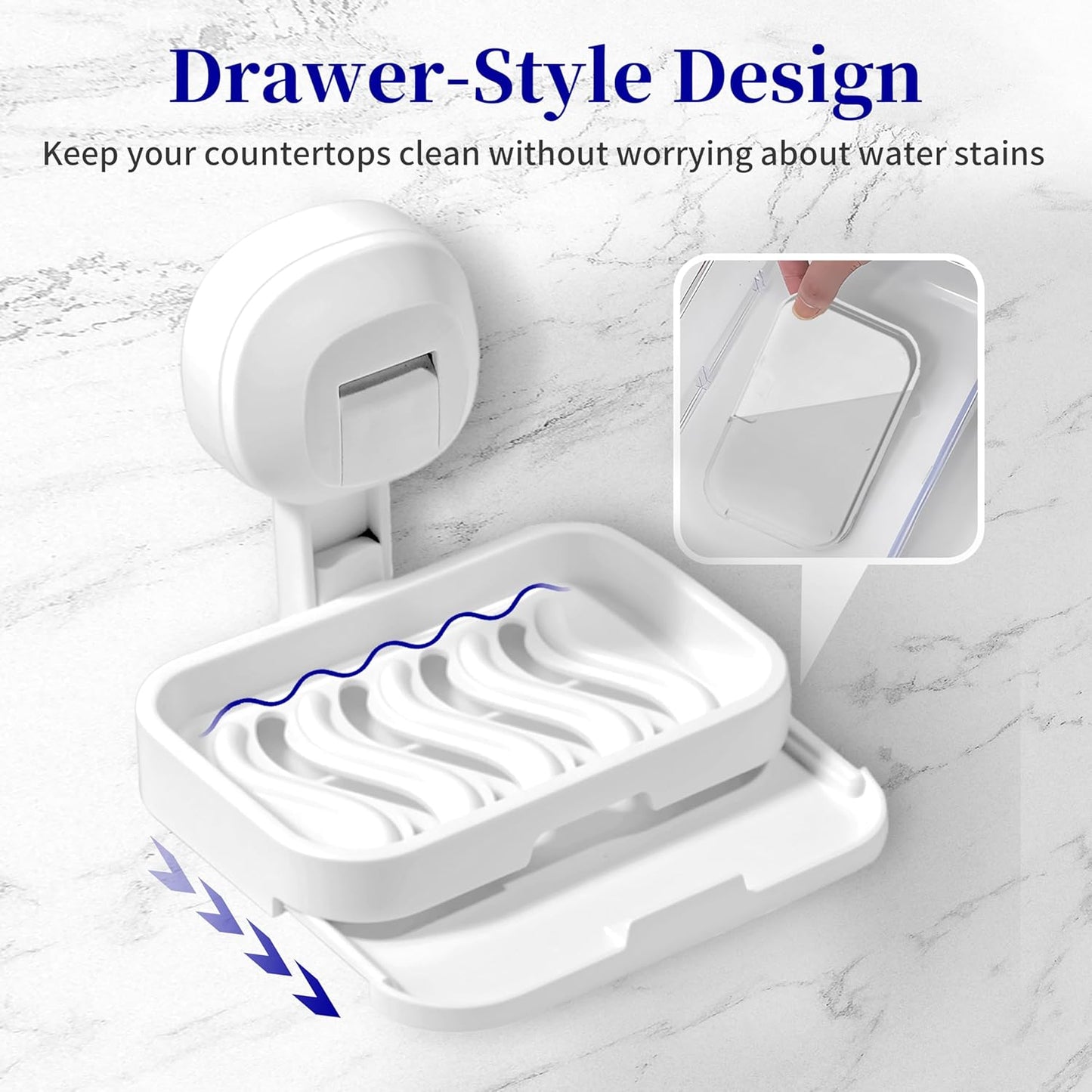 No-Drill Wall Mounted Soap Dish β Strong Suction Soap Holder, Up to 11 lbs