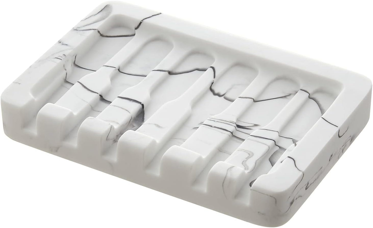 Marble Pattern Silicone Soap Dish – Non-Slip Drainage Soap Holder for Bathroom & Kitchen