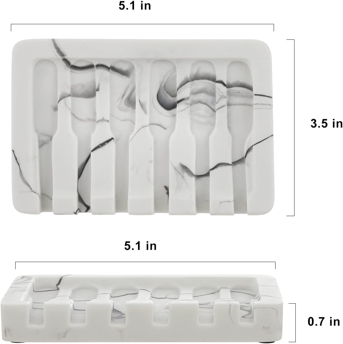 Marble Pattern Silicone Soap Dish – Non-Slip Drainage Soap Holder for Bathroom & Kitchen