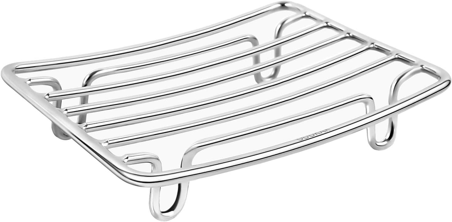Stainless Steel Soap Dish – Rustproof Hollow Drain Soap Holder for Bathroom & Kitchen