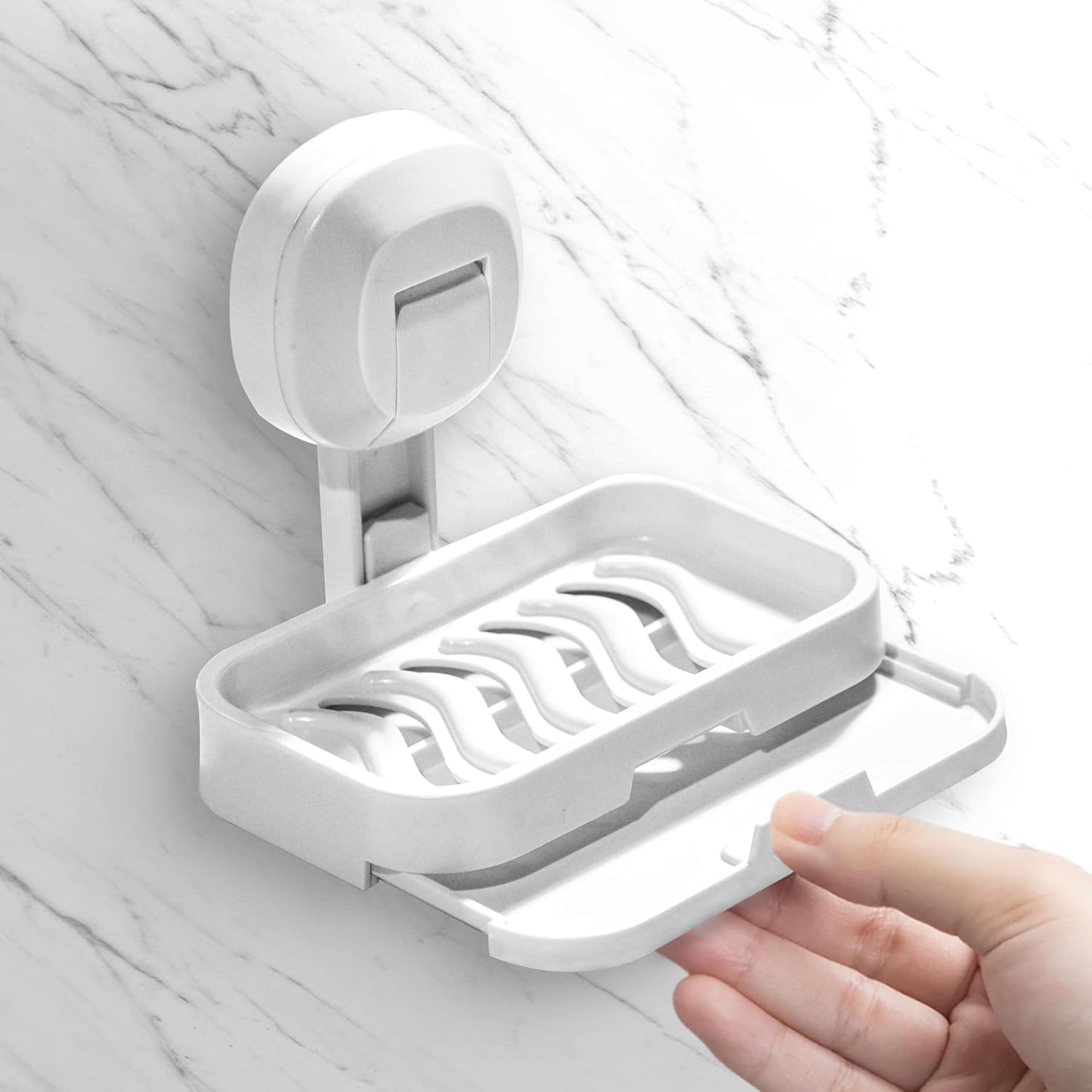 No-Drill Wall Mounted Soap Dish – Strong Suction Soap Holder, Up to 11 lbs
